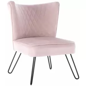 Blush Upholstered Tarnby Accent Chair, W64xD64xH81cm - Blush