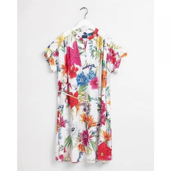 Gant Gant Hummingbird Floral Dress - 113 EggSHELL