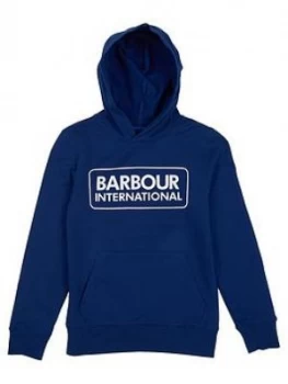 Barbour International Boys Large Logo Hoodie - Inky Blue, Inky Blue, Size 10-11 Years