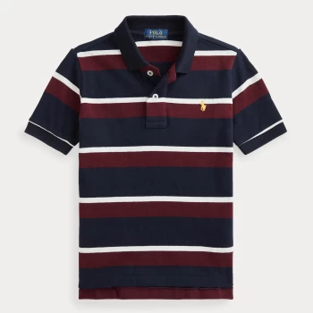 Ralph Lauren Boys' Striped Polo Shirt - Hunter Navy Multi - 14-16 Years