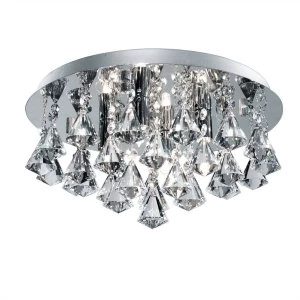 4 Light Bathroom Ceiling Light Chrome, Clear and Glass IP44, G9