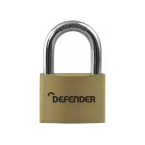 Defender Brass Padlock Branded 60mm - DFBP6