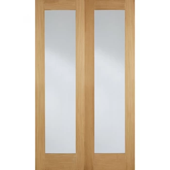 LPD Pattern 20 Unfinished Oak Glazed Internal Door Pair - 1981mm x 915mm (78 inch x 36 inch)