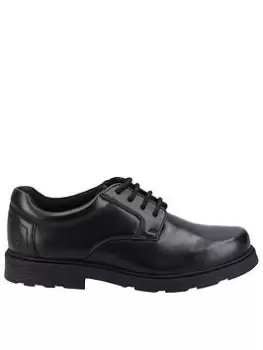 Hush Puppies Oliver Snr School Shoe, Black, Size 6 Older