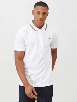 Lacoste Sports Tipped Collar Polo Shirt - White, Size 6=Xl, Men