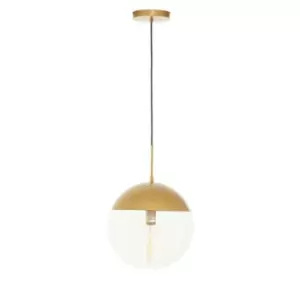 Interiors By PH 35Cm Pendant Light Gold Metal Clear Glass Shade