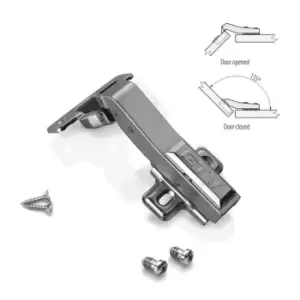 GTV Angular 45 Hydraulic Clip-on Soft Close Wardrobe Door Hinge - with Euro Scre