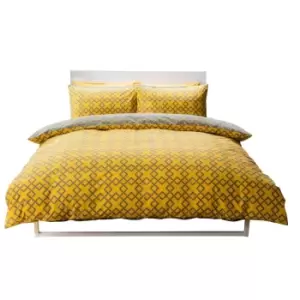 Belledorm Atlanta Duvet Cover Set (Superking) (Saffron/Grey)