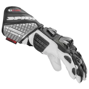 Spidi Carbo Kangaroo Black White Motorcycle Gloves 2XL