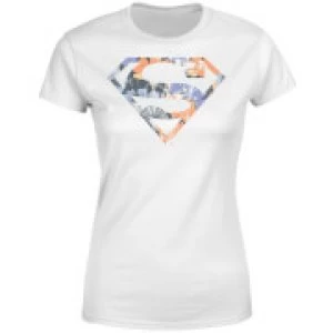 DC Originals Floral Superman Womens T-Shirt - White - 4XL