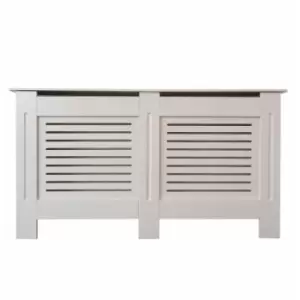 Horizontal Slat Oatmeal Radiator Cover - X Large - Cream - Jack Stonehouse