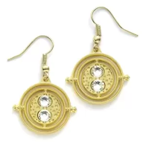 Harry Potter Gold Plated Time Turner Earrings (One Size) (Gold)