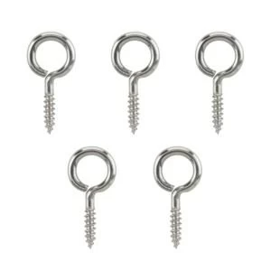 BQ Nickel Effect Metal Screw Eye Pack of 25