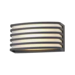 Luminosa Lighting - Luminosa Kiantone Outdoor Wall Lamp, E27, IP54, Anthracite, Opal pc Shade