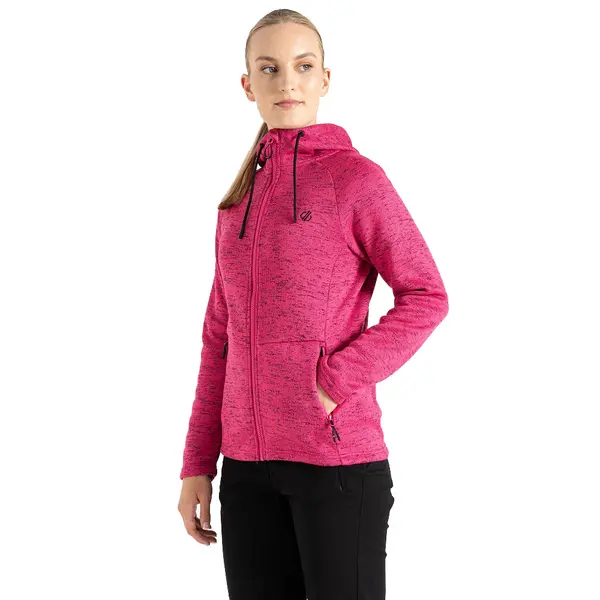 Dare 2B Womens Trail Full Zip Hooded Fleece Jacket 16 - Bust 40' (102cm) Pure Pink Marl DWA721-Y18-16