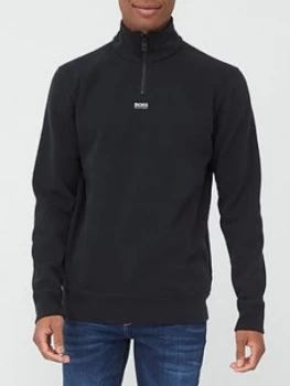 Hugo Boss Zapper Quarter Zip Jumper Black Size L Men