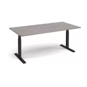 Elev8 Touch boardroom table 2000mm x 1000mm - Black frame and grey oak top