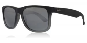 Ray-Ban Justin Sunglasses Rubber Grey to Grey Transparent 852/88 51mm