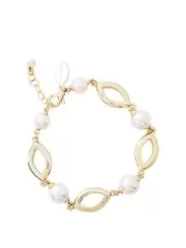 Jon Richard Pearl And Gold Polished Bracelet