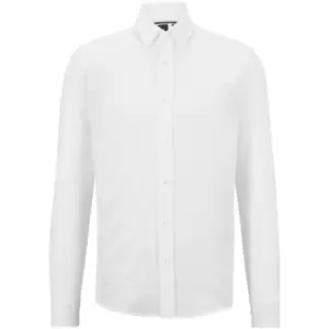 Boss Joe Regular Fit Stretch Cotton Twill Shirt - White