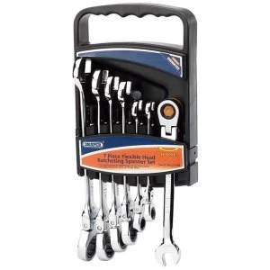 Draper Hi-Torq Metric Flexible Head Ratcheting Combination Spanner Set (7 Piece)