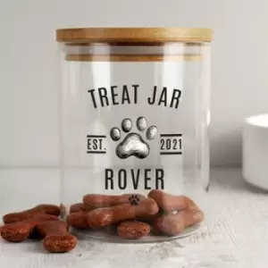 Personalised Pet Treats Storage Glass Jar