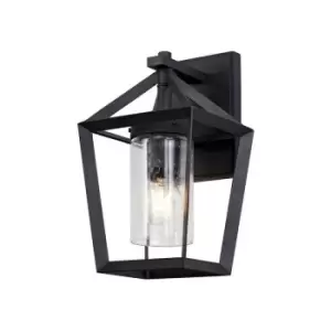 Luminosa Lighting - Down Wall Lamp, 1 x E27, IP54, Anthracite, Clear Rain Drop Effect Glass
