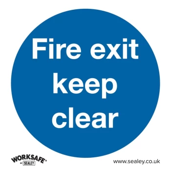 Safety Sign - Fire Exit Keep Clear - Self-Adhesive-Pack of 10