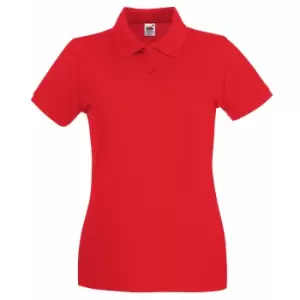 Fruit Of The Loom Ladies Lady-Fit Premium Short Sleeve Polo Shirt (XL) (Red)