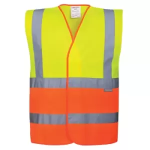 Portwest Two Tone Class 2 Hi Vis Waistcoat Yellow / Orange S / M