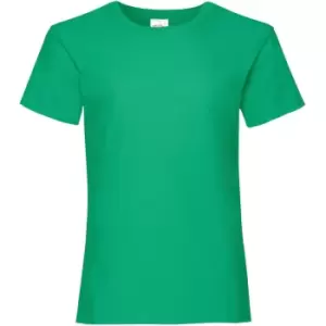 Fruit Of The Loom Girls Childrens Valueweight Short Sleeve T-Shirt (3-4) (Kelly Green)