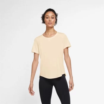 Nike Dri-FIT One Womens Standard Fit Short-Sleeve Top - Guava Ice/White