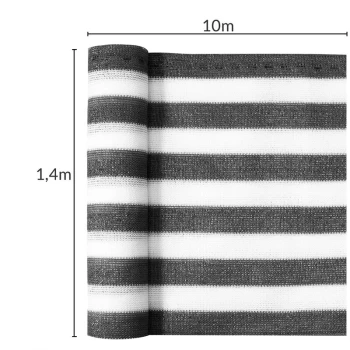 Shade Net, Balcony Covering 1-1.2-1.4x10m grau-weiß 1,4x10 m (de) - Detex