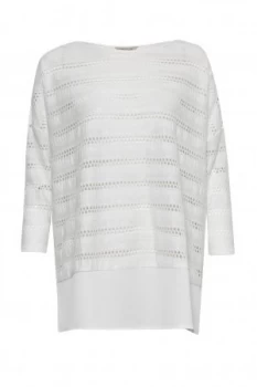 Great Plains Tabitha Jersey Perforated Detail Top White