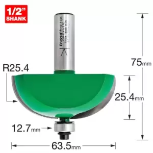 Trend CRAFTPRO Radius Bearing Guided Router Cutter 63.5mm 25.4mm 1/2"