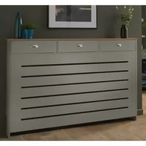 Grey Radiator Cover Cabinet Traditional Modern mdf Wood Horizontal Shelf Large - Grey