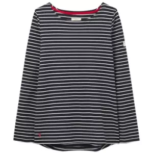 Joules Womens Harbour Long Sleeve Jersey Top AW22 Navy Cream Stripe 10