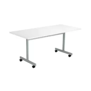 Jemini Rectangular Tilting Table 1600x700x730mm White/Silver KF846062