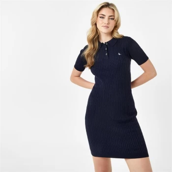 Jack Wills Polo Cable Knitted Mini Dress - Navy