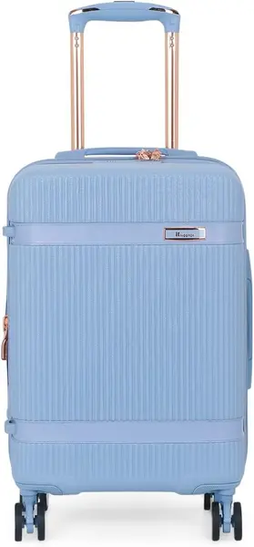 IT Luggage Hard Shell 8 Wheel Cabin Blue Suitcase