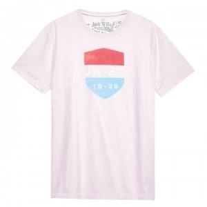 Jack Wills Bowcott Anniversary T-Shirt - Pale Pink