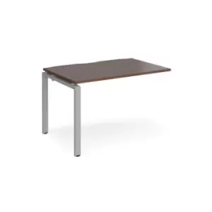 Bench Desk Add On Rectangular Desk 1200mm Walnut Tops With Silver Frames 800mm Depth Adapt