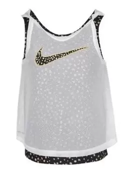 Nike Younger Girls Animal Spot 2-in-1 Tank, White, Size 3-4 Years