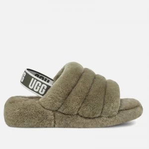 UGG Womens Fluff Yeah Slide Slippers - Burnt Olive - UK 8