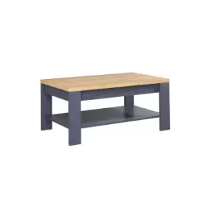 Traditional Oak Coffee Table in a Navy Shade, Blue