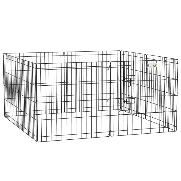 PawHut 24'' Pet Dog Playpen, Eight-Panel Metal Fence