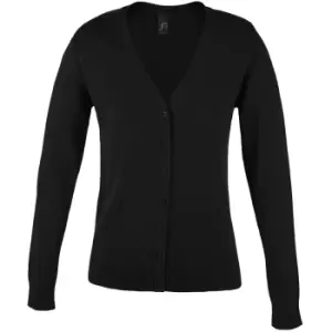 SOLS Womens/Ladies Golden V Neck Cardigan (L) (Black)