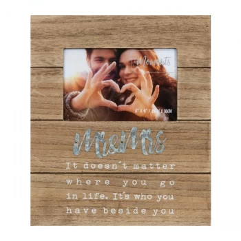 6" x 4" - Mr & Mrs Natural Wood Finish Frame