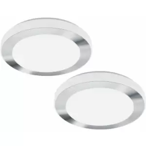 Loops - 2 pack Wall Flush Ceiling Light Colour White Chrome Shade White Plastic LED 16W