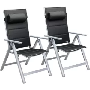 Garden Chair Bern Premium 2Pcs Silver Padded